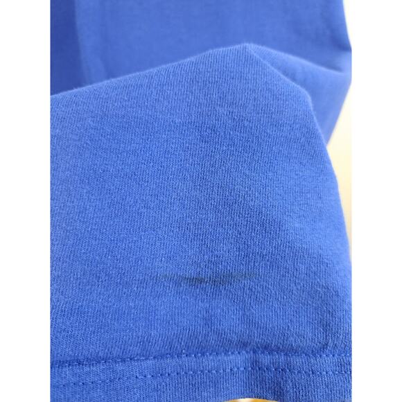 Champion Men's Blue Spellout Heavy Tee In Size Large Flaw - Picture 4 of 5